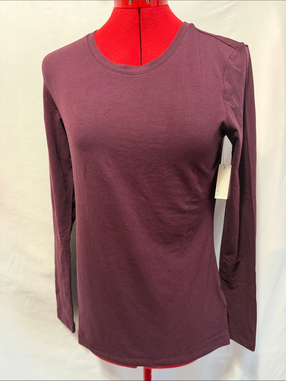 Amazon Essentials Women's Long Sleeve Crewneck Top - Plum